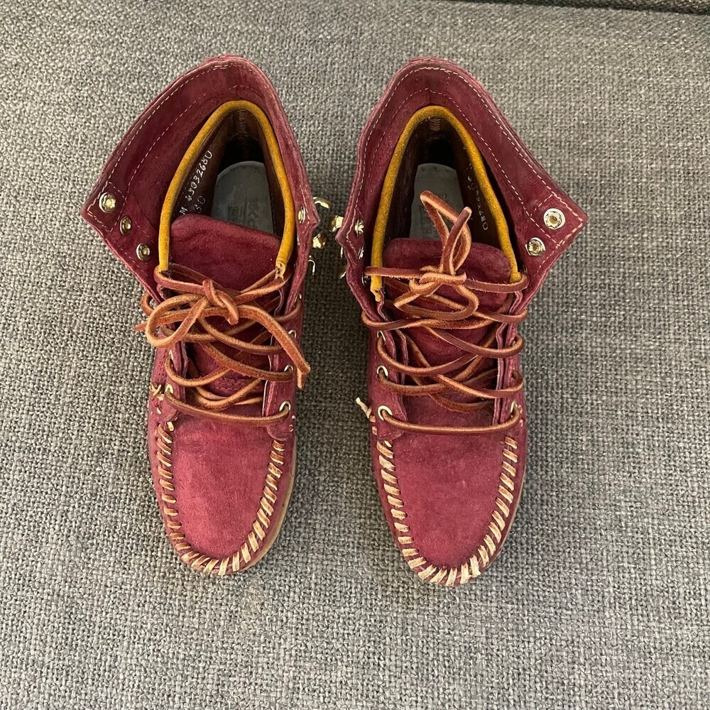 Suede Burgundy Sebago Boots Size 7 - Picture 7 of 10